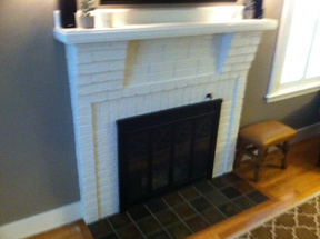 Boston Fireplace Living room design Painted fireplace update