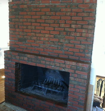 brick fireplace change opening for new custom screen