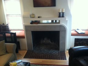 fireplace remodel before