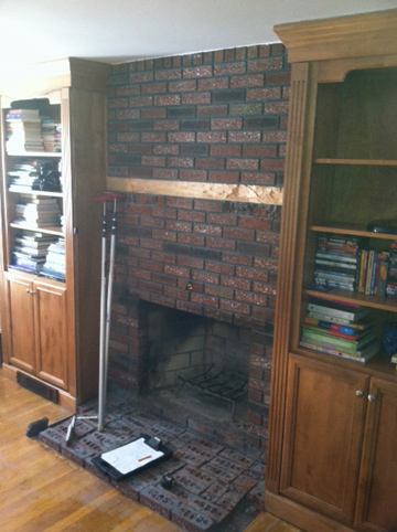 North Andover Fireplace facelift over old ugly brick