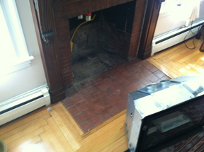 Danvers MA fireplace hearth stone replacement 1 piece