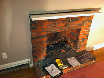 how to renovate a fireplace using stone veneer