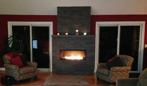 Gas Fireplace with RealStone