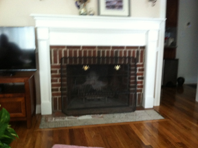 Stoneham MA  Quartz surround and hearth stone upgrade